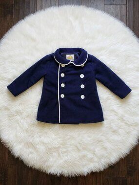 NWOT The Yellow Lamb Blue Dress Coat Size 12m
